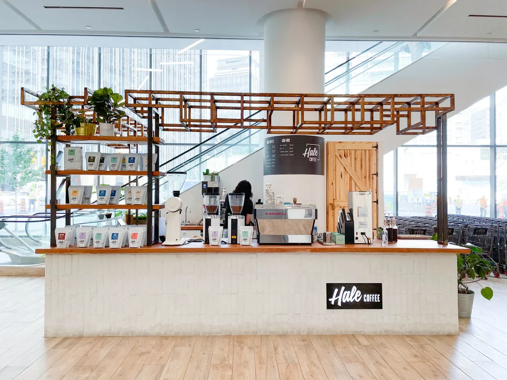 Hale Coffee compact bar — before