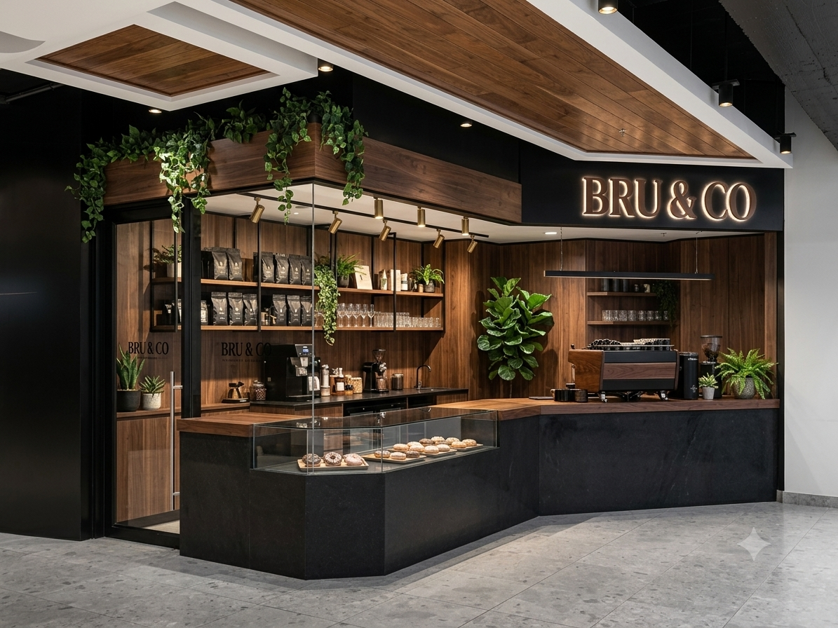Bru & Co corner storefront — after